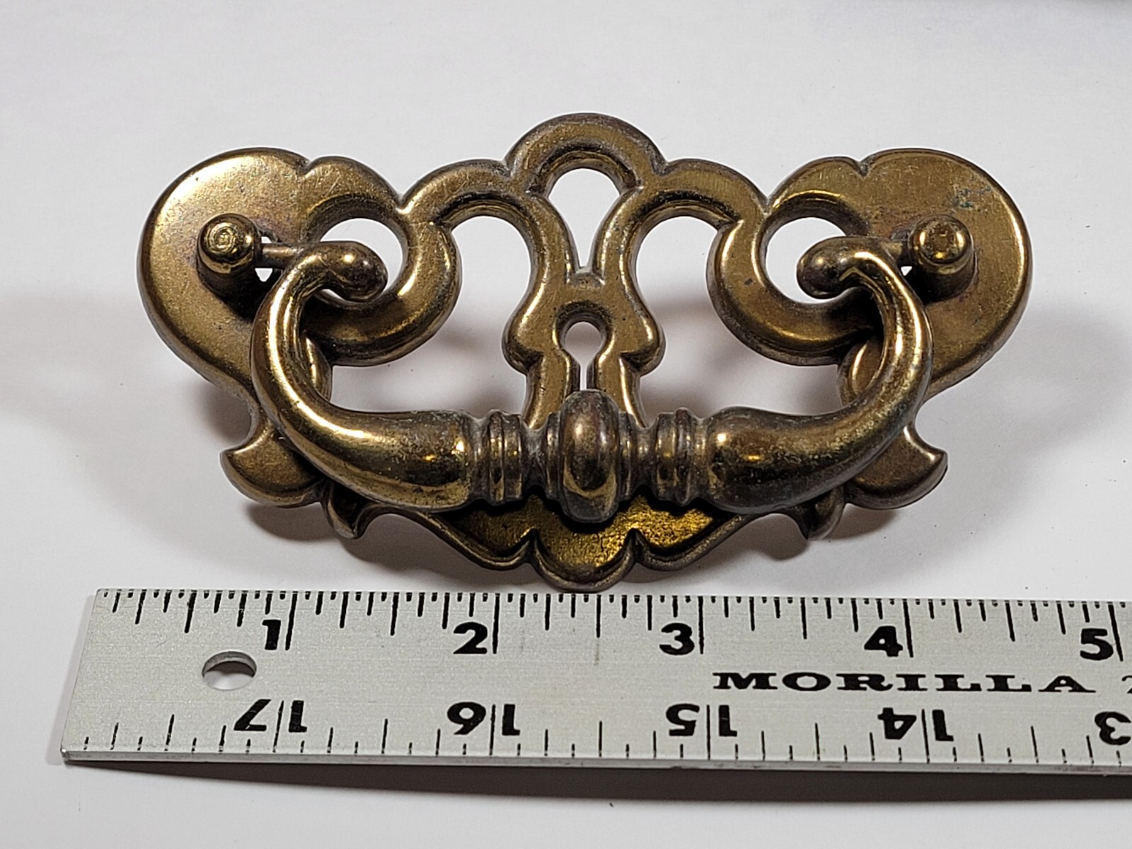 Vintage Batwing Chippendale Metal Drop Bail Pull Drawer 1985 WINT P BPC 20743