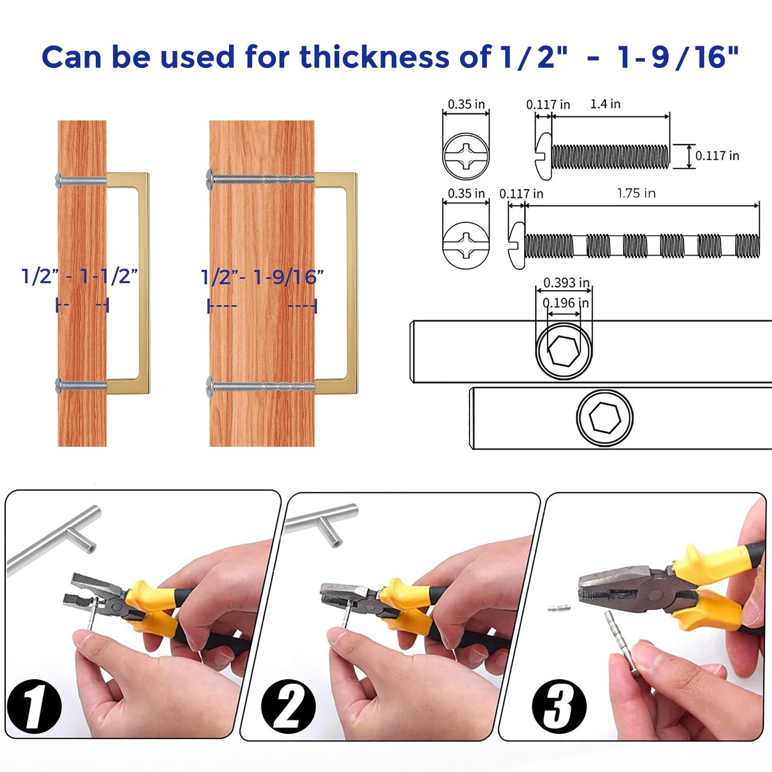 Ravinte 5 Pack Solid 5 Inch Square – Pulls For Drawers And