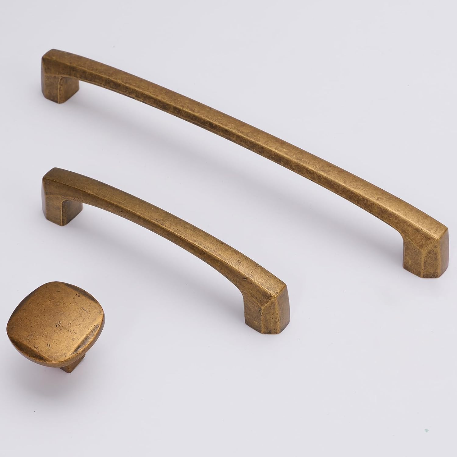 10 Pack 3.75 inch(96mm) Antique Brass Kitchen Cabinet Pulls Vintage Drawer Pulls