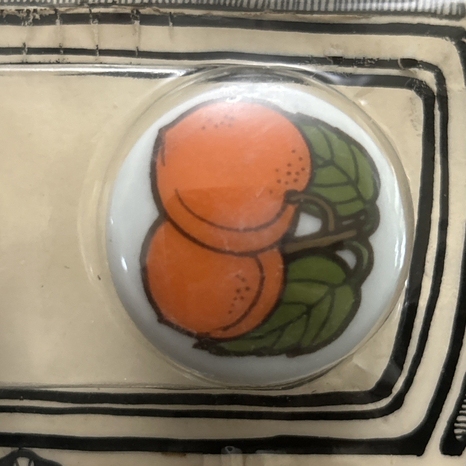 NEW 1970 VANDOR IMPORTS Vintage Porcelain Painted fruit Cabinet Door Pull Knobs