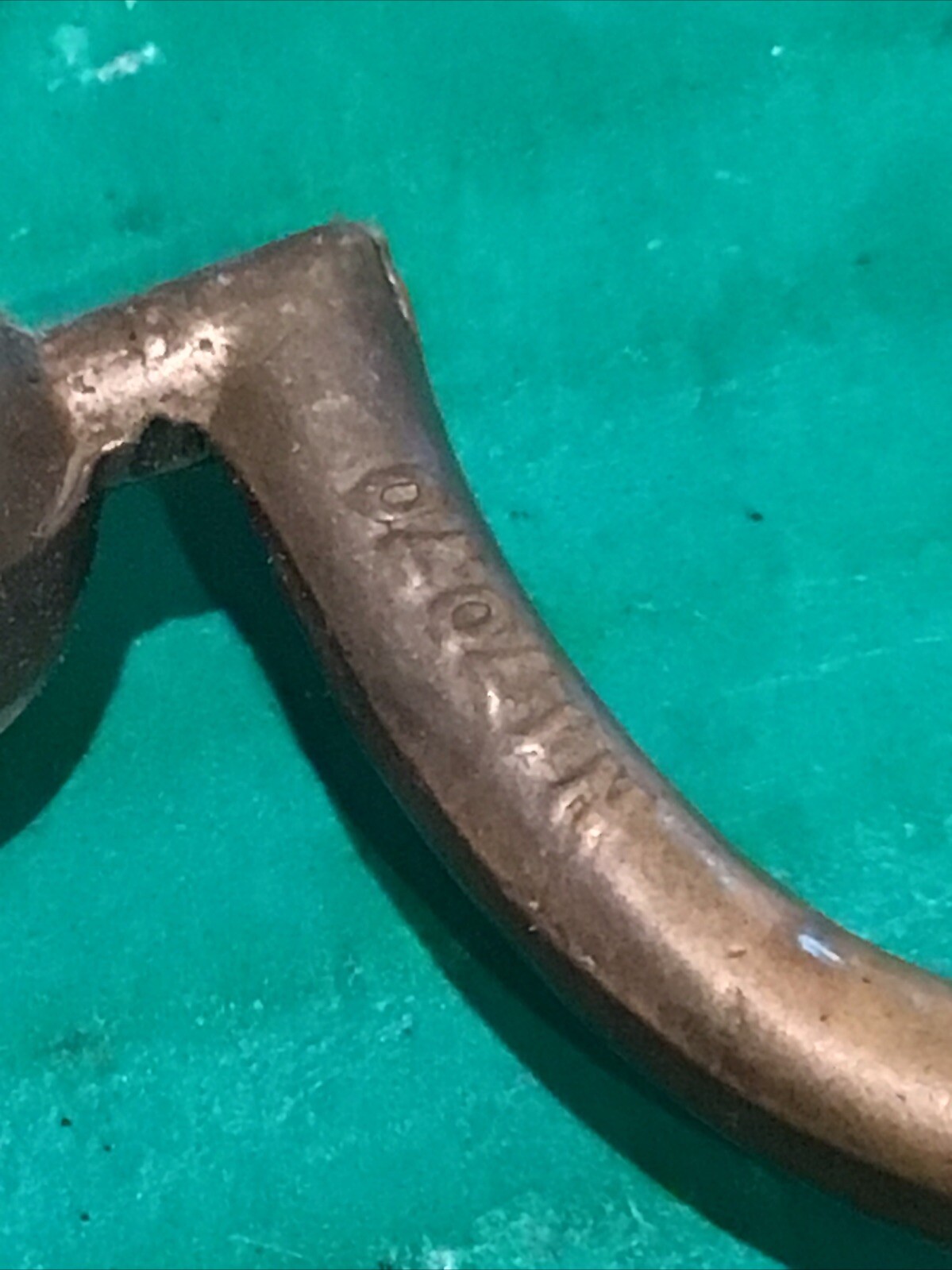 (4) Vintage KBC N-17070 drawer pull Fixed Drop Bail Brass Keeler / Backplate