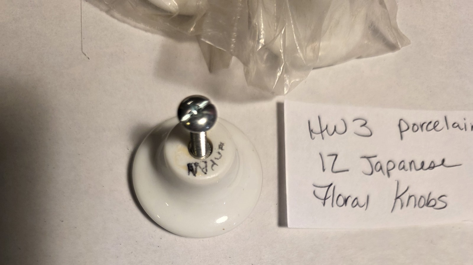 Vintage Set Ofb12 Painted Floral Porcelain Cabinet Knob From Japan