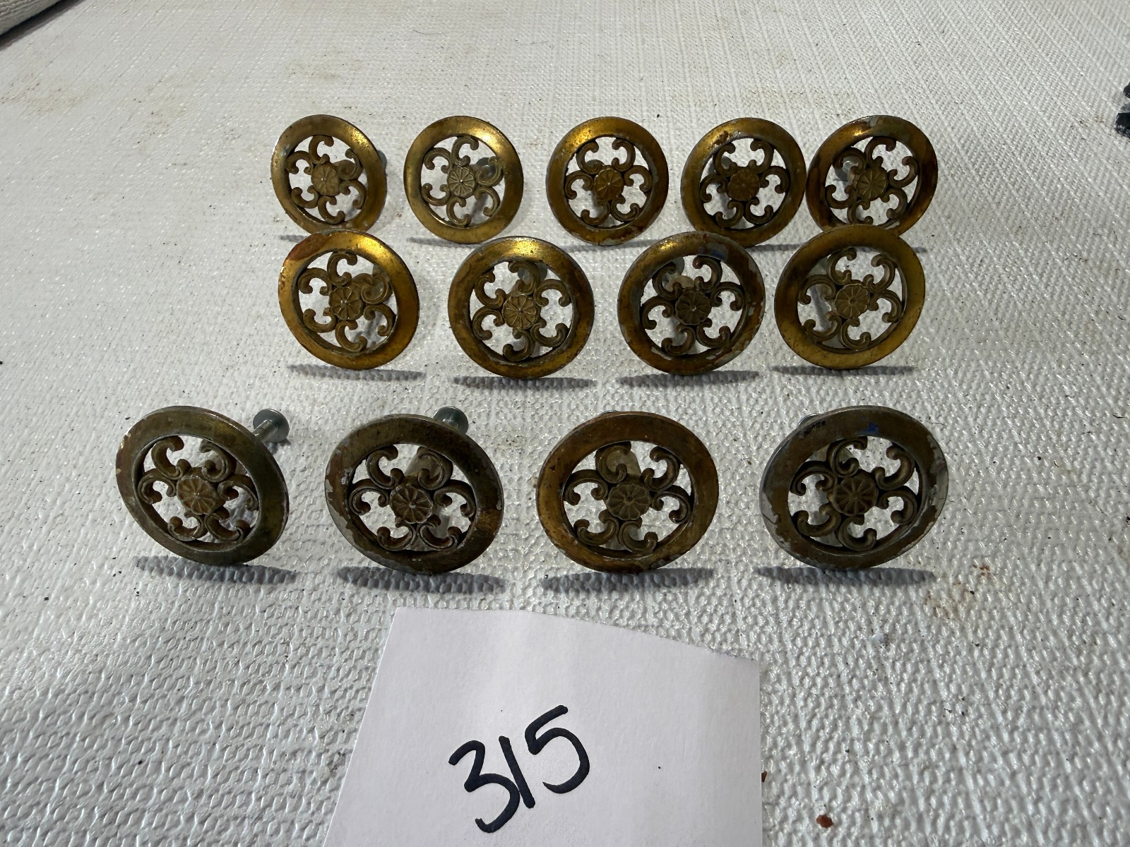 13 piece Vintage Allison Brand Cabinet Knobs Ornate Spanish Style Hardware 315