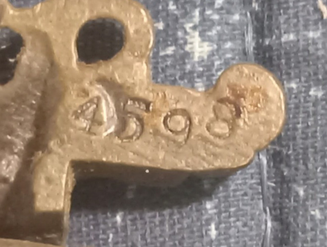 Antique Vintage Brass Ring Pull and Ornate Keyhole