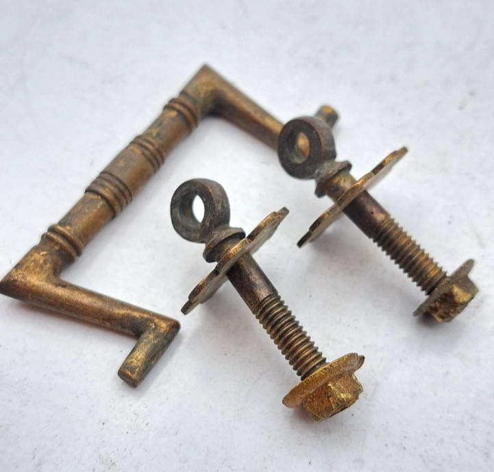 Antique Drawer Pull Handle Old Furniture Vintage Brass Hardware
