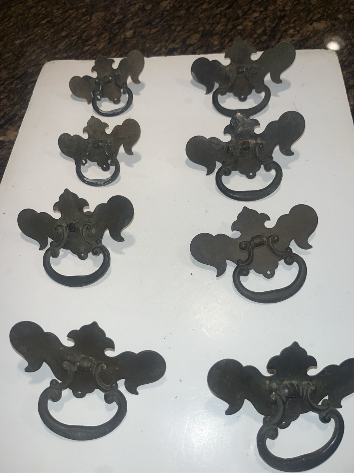 Vintage Gothic Drawer Pulls Lot Of 8