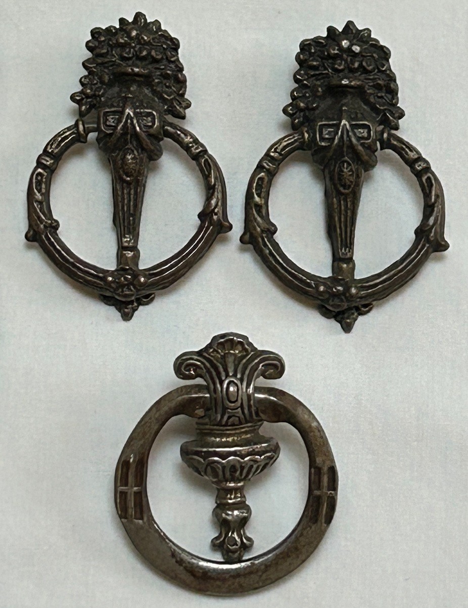 Vintage Hepplewhite Brass Drawer Pulls Handles & Victorian Ring Pulls Mixed Lot