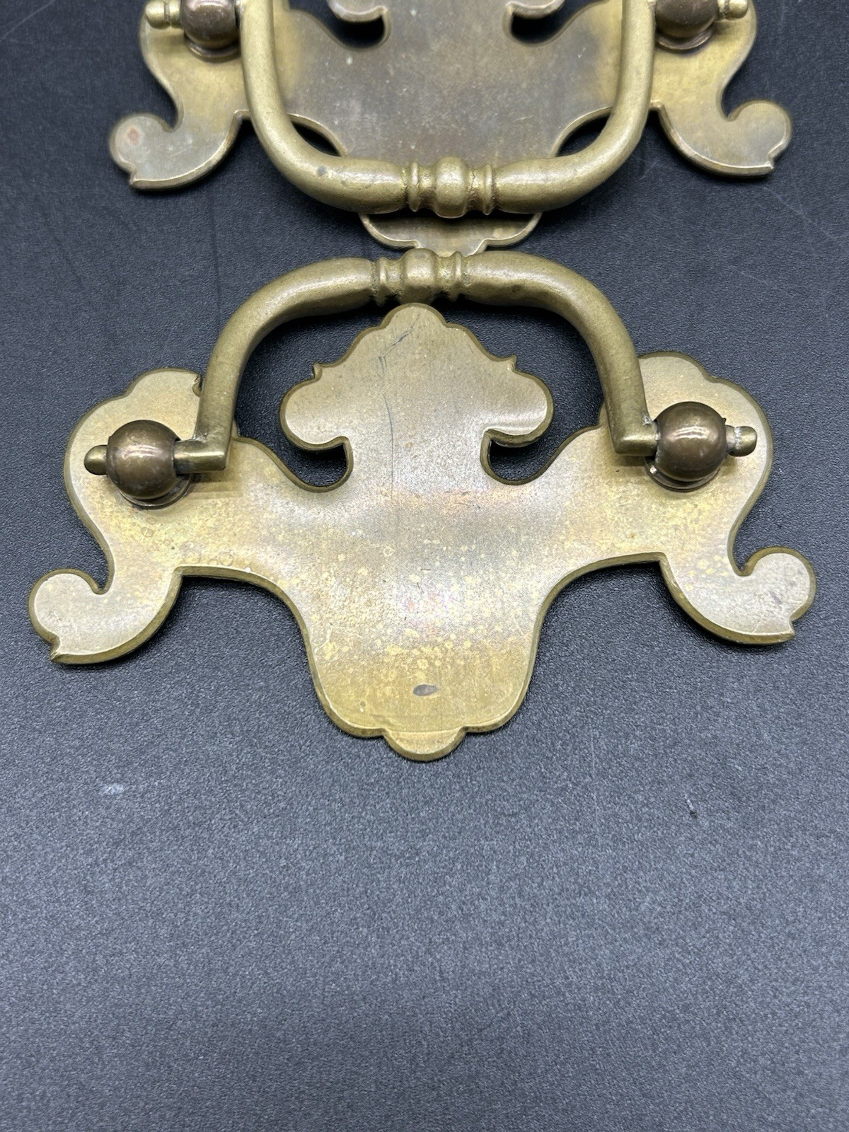 Ethan Allen Heirloom Vintage Brass Bail Handle Drawer Pulls X8 No Hardware