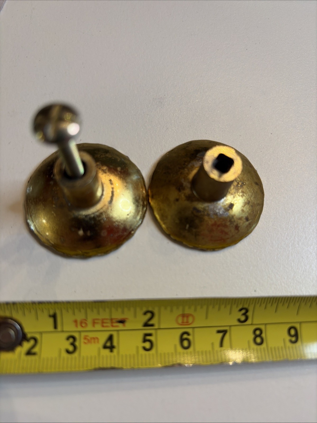 Vintage, Reclaimed Ajax Drawer Pulls/Cabinet Knobs. Avocado Green, 1970’s. 0121
