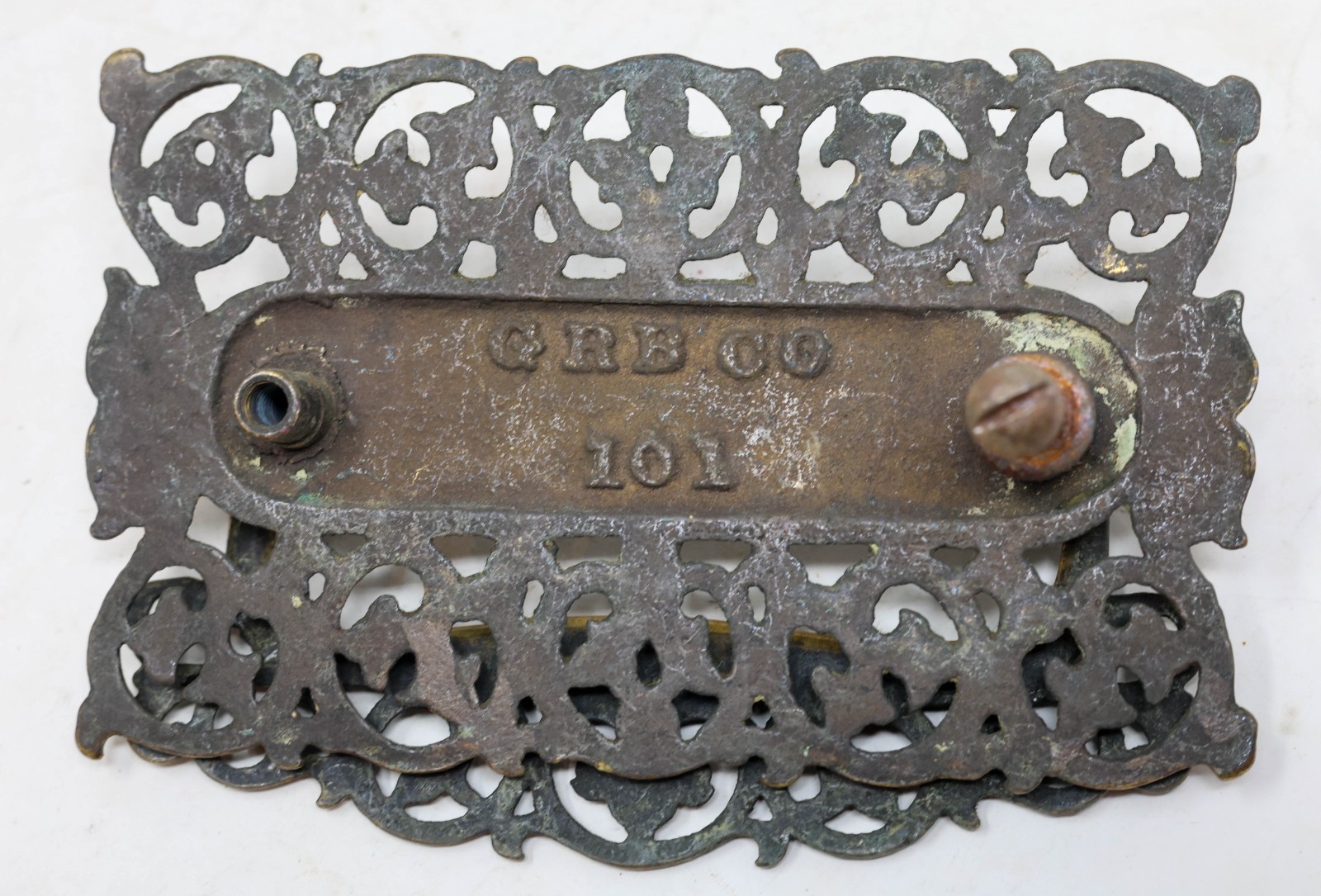 14-Pce Set Antique GRB Brass Bar Drawer Pulls Handles, Key, Locks, & Escutcheons