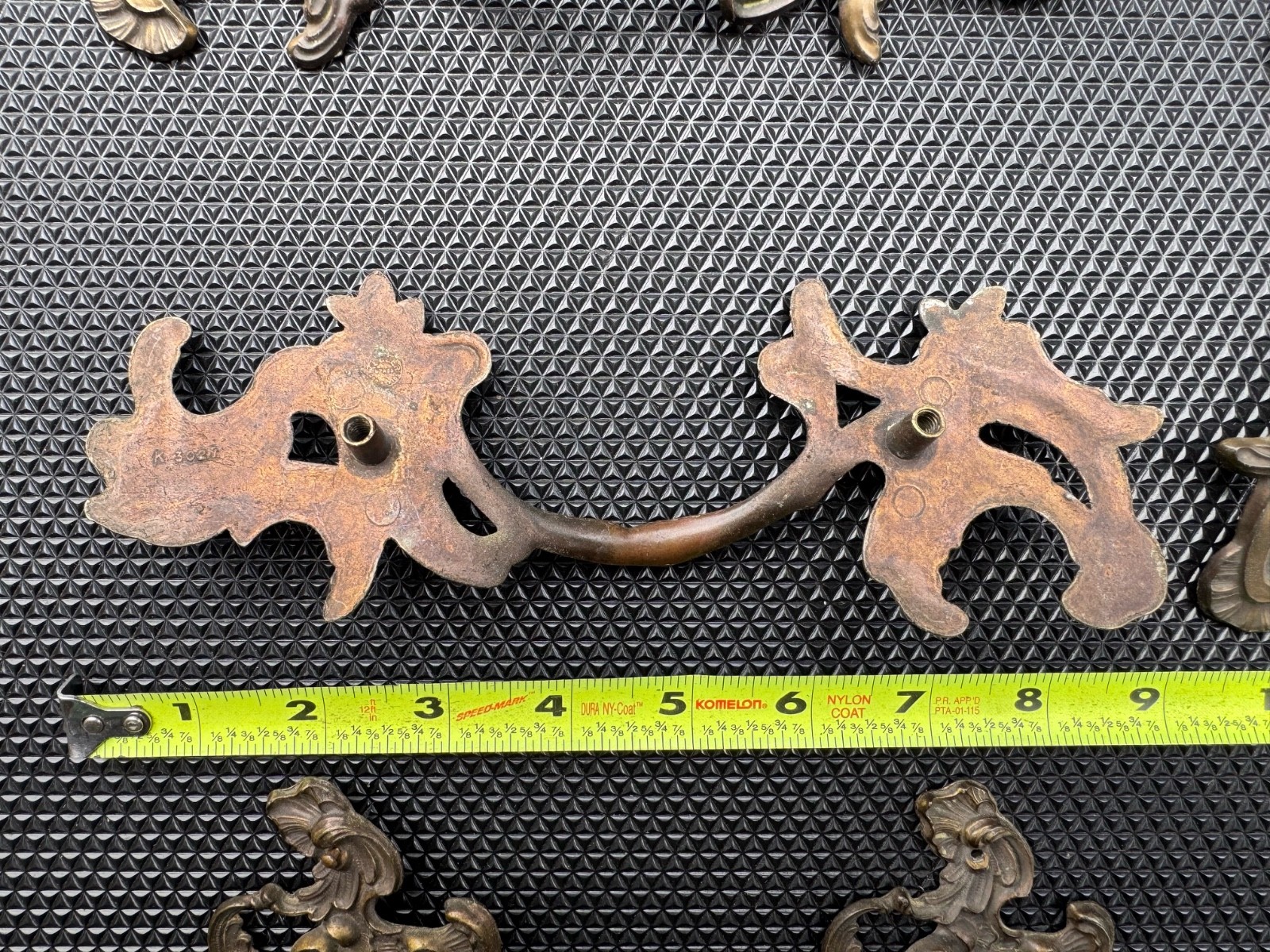 Vintage French Provincial Brass Dresser Hardware Set 8 Pulls 4 Escutcheons Keele
