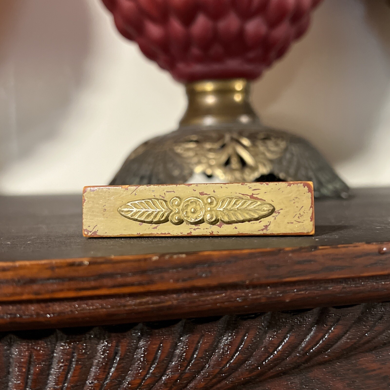 Antique Bakelite And Brass Drawer Pull