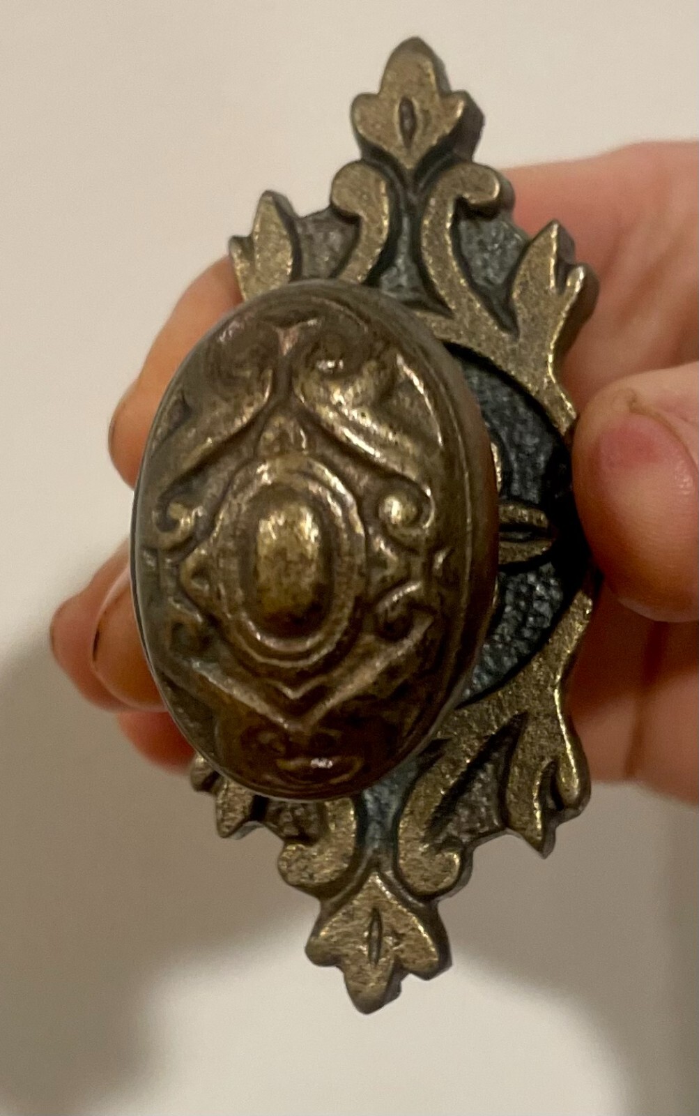 Antique Heavy Brass Drawer Pull Hardware Handle Cabinet Door Knob with backplate