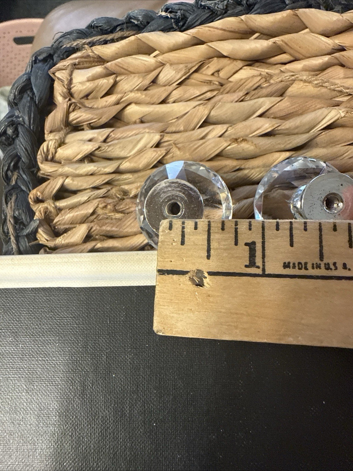 Lot of 4 Clear Crystal Glass Drawer,or Cabinet Pulls or Knobs- 1”