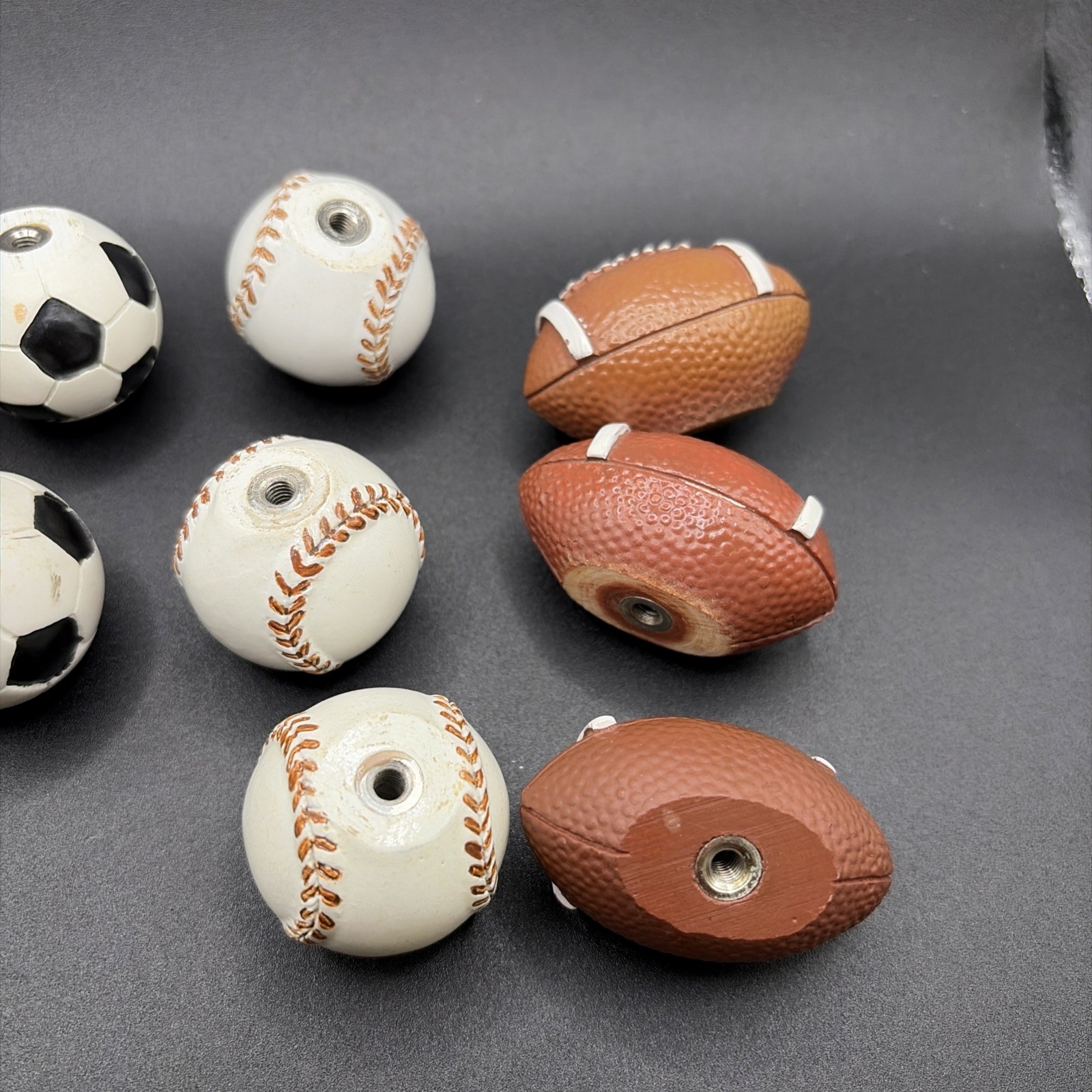 Vintage MultiSports Balls Dresser Handles Drawer Pulls. Set Of 10
