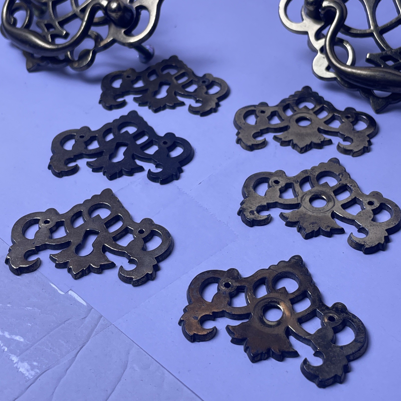 Vintage Keeler Brass Drawer Pull Drop Bail Handle Chippendale – KBC1 – Lot Of 3