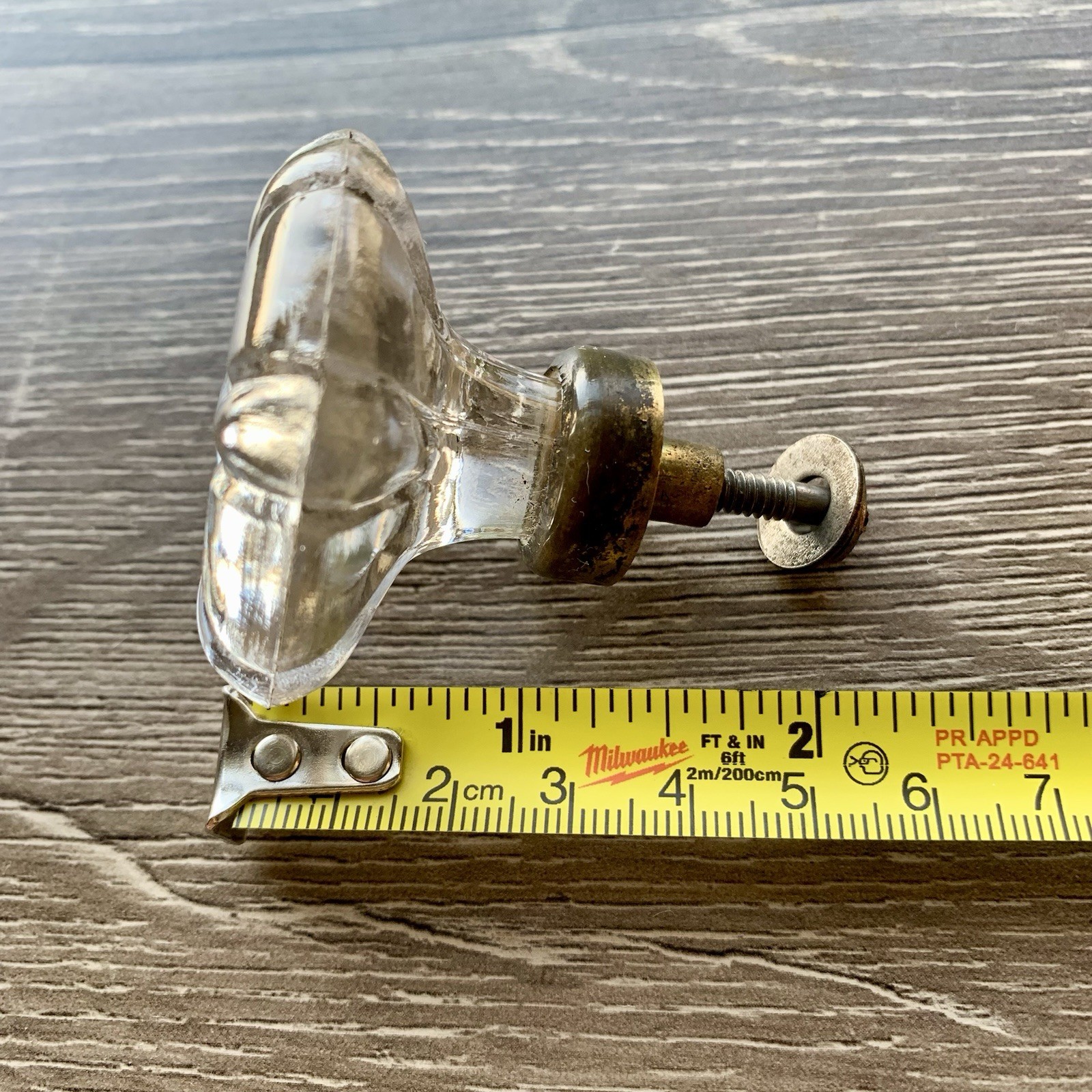Antique Manganese Drawer Knobs Pair, UV Reactive Glass Knobs/Drawer Pulls