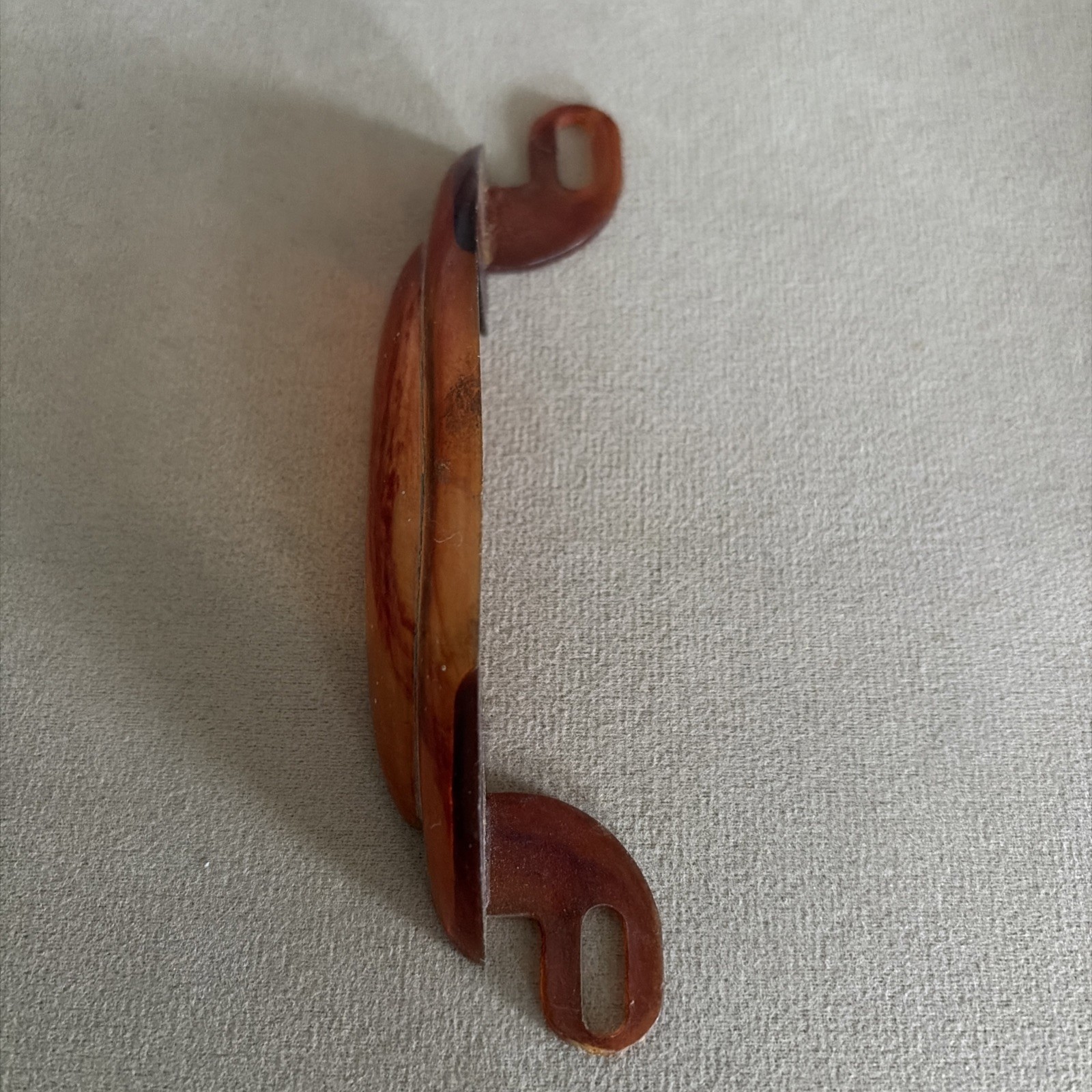 Vintage Mid Century Dresser Pull Orange Amber Bakelite(?) Lucite Handle