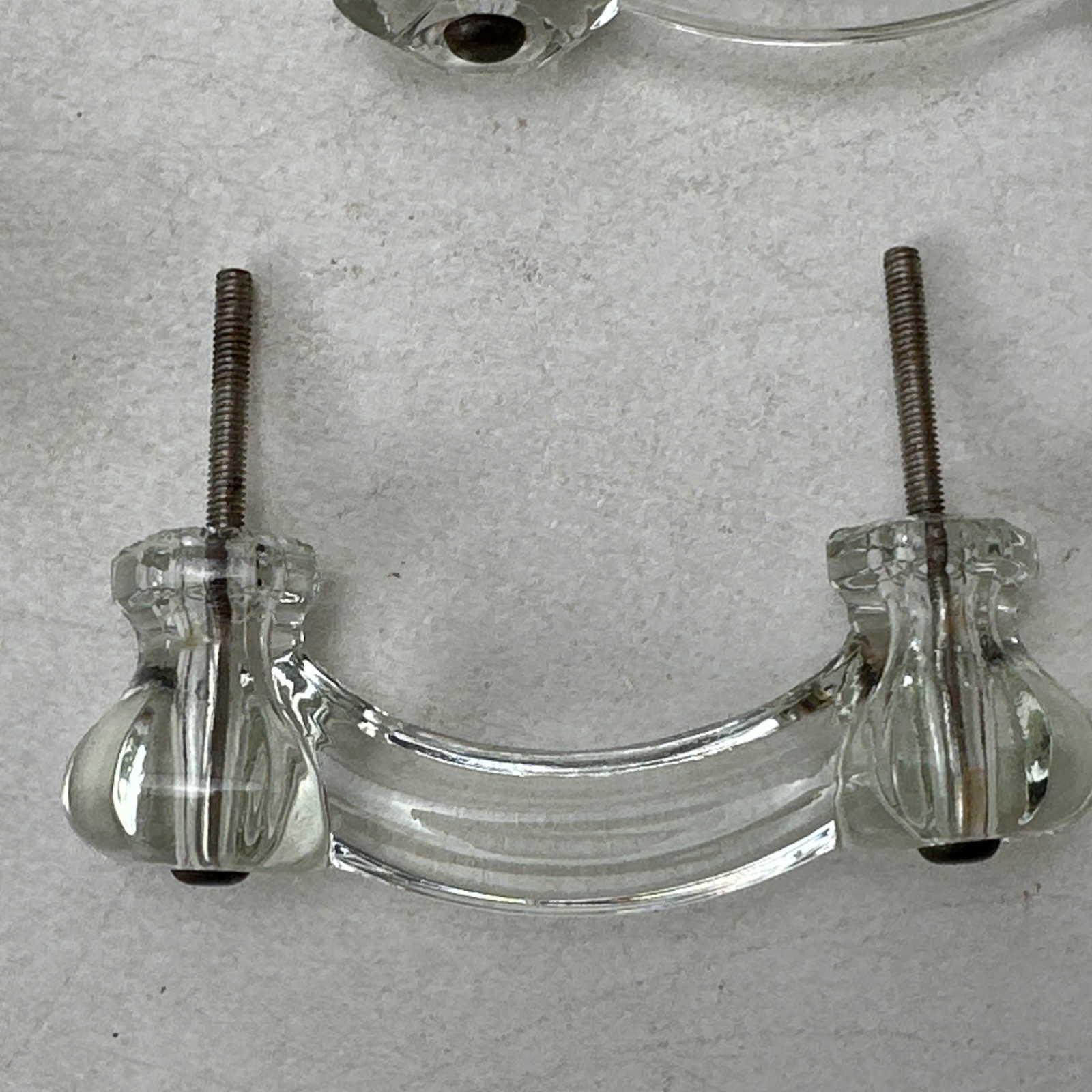 Lot of 9 Vintage Glass Drawer Pulls 8 Handles 1 Knob Different Styles As Is