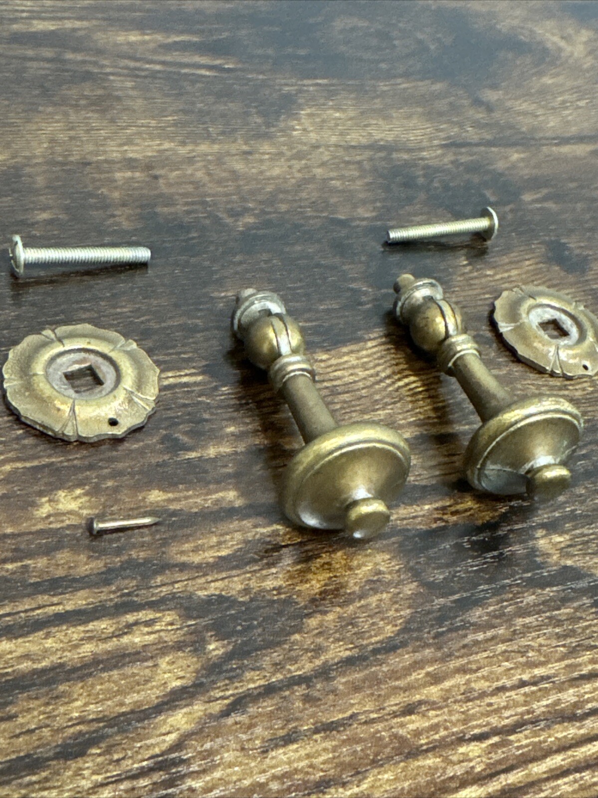 Drexel Esperanto Drawer Pulls (2) Teardrop Dresser Nightstand Backplate Vintage
