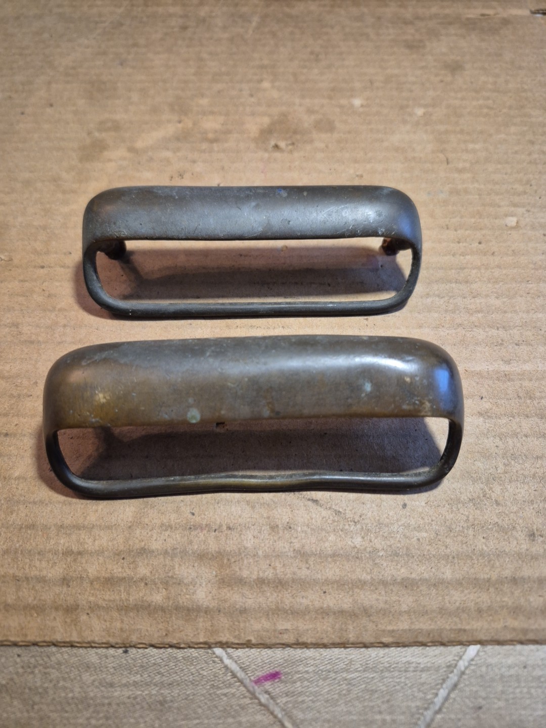 Pair Of Vintage Brass Drawer Pulls Reclaimed 4″ Centers