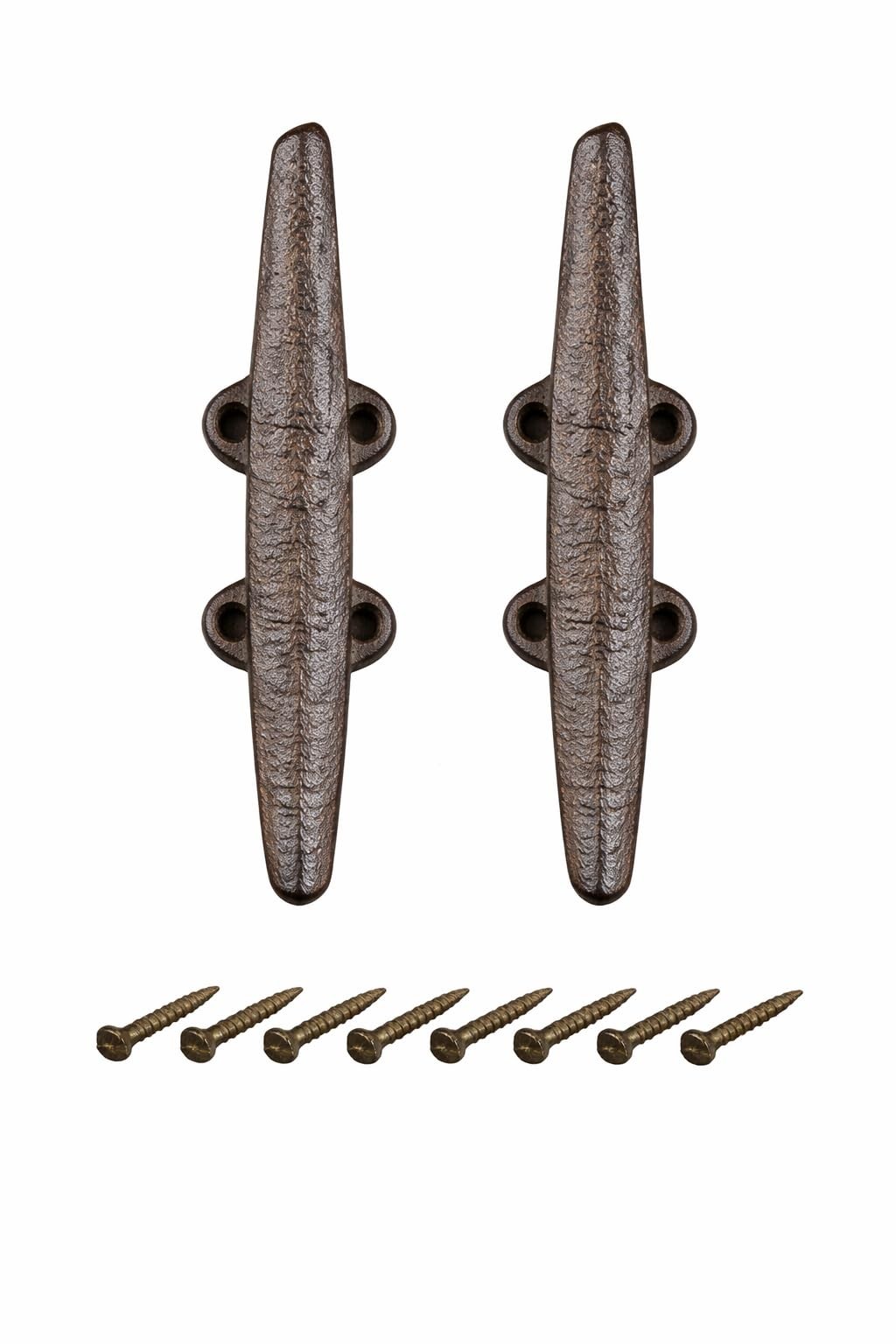 Midwest Craft House Cast Iron 2 Cleat Nautical Wall 5 1/2″, Rustic Brown
