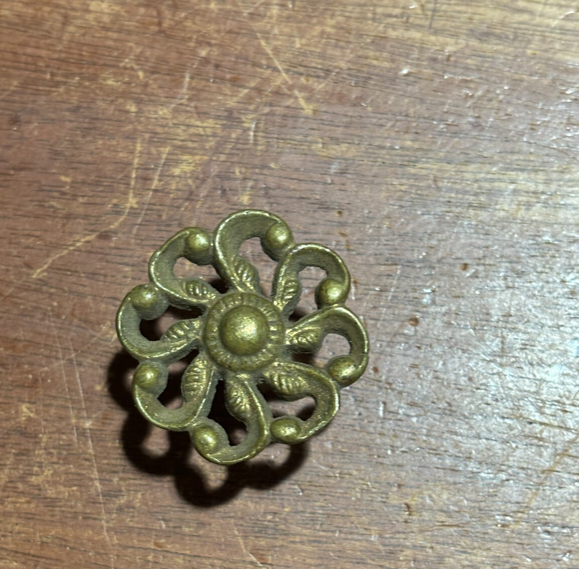 Vintage Ornate Round Cabinet Knob Drawer Pulls 1 1/4 inch Diameter