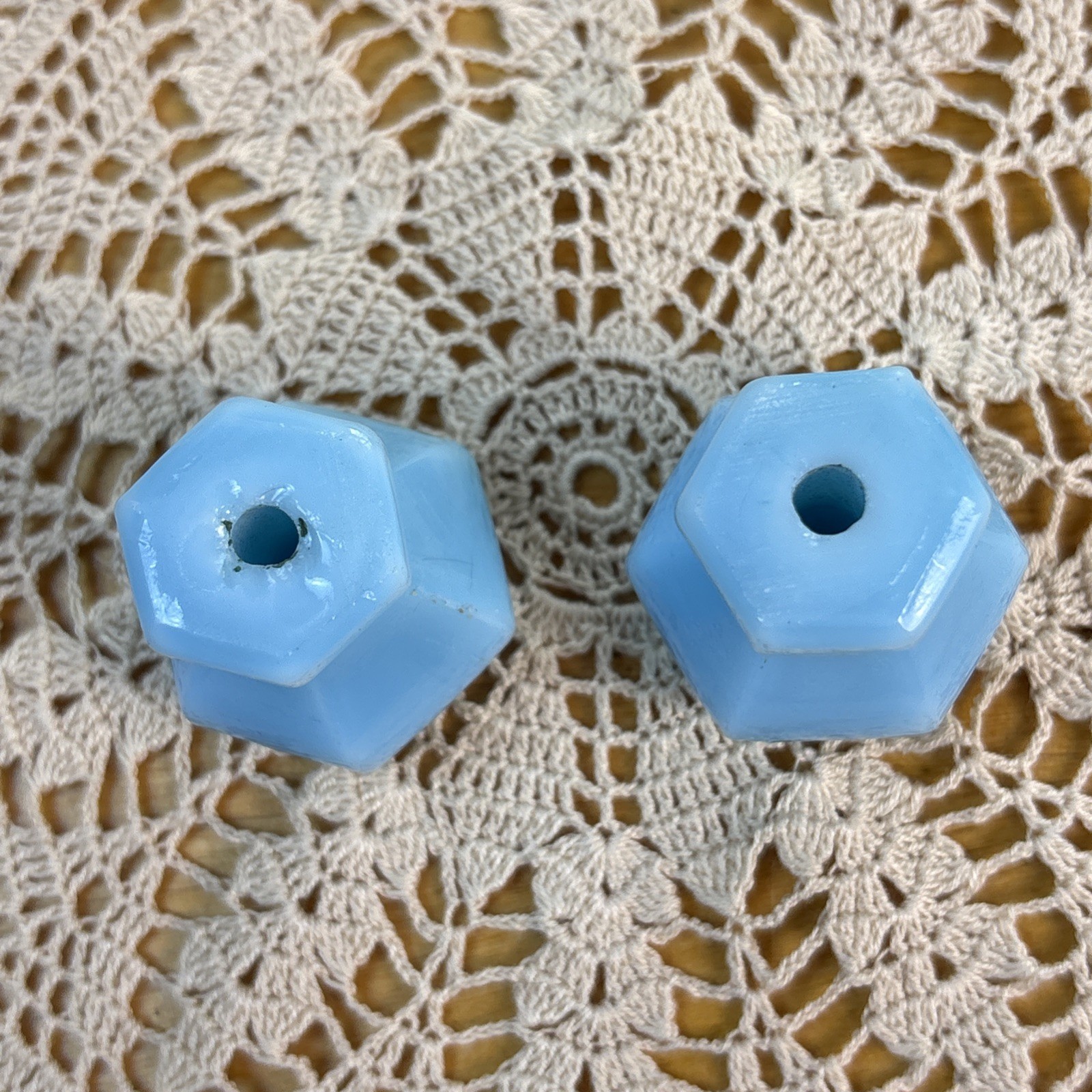 UNUSUAL RARE ROBIN BLUE ART DECO GLASS PULL ANTIQUE
