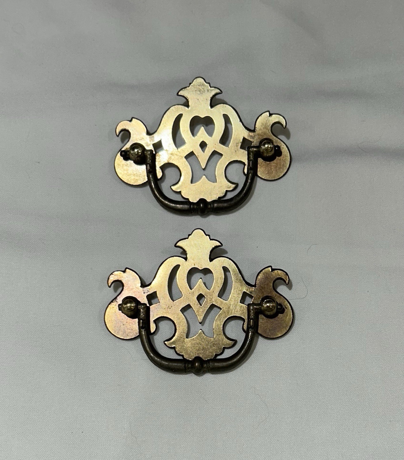 Brass Drawer Pulls Chippendale Vintage 2.5” Hole To Hole – Pair (2)