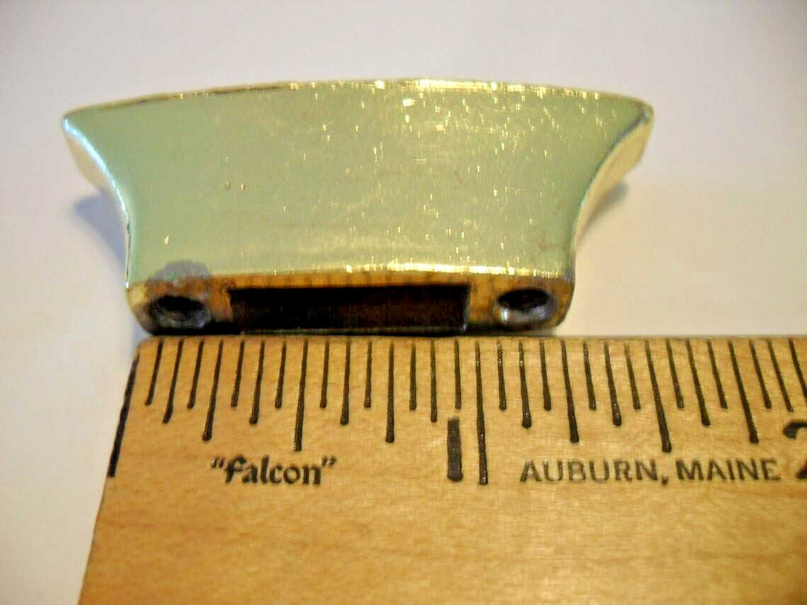Vintage Nos Brass & Turquoise Drawer Knob Wedge Shaped Cabinet Pull Medalist