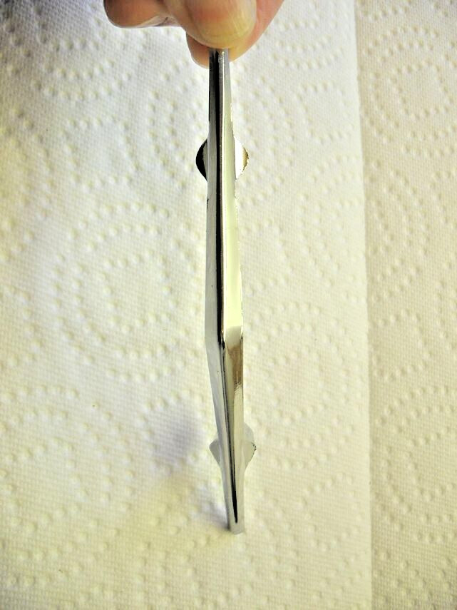 Vintage Nos Chrome Chevron Drawer Pull Stealth Fighter Jet Shape Cabinet Handle