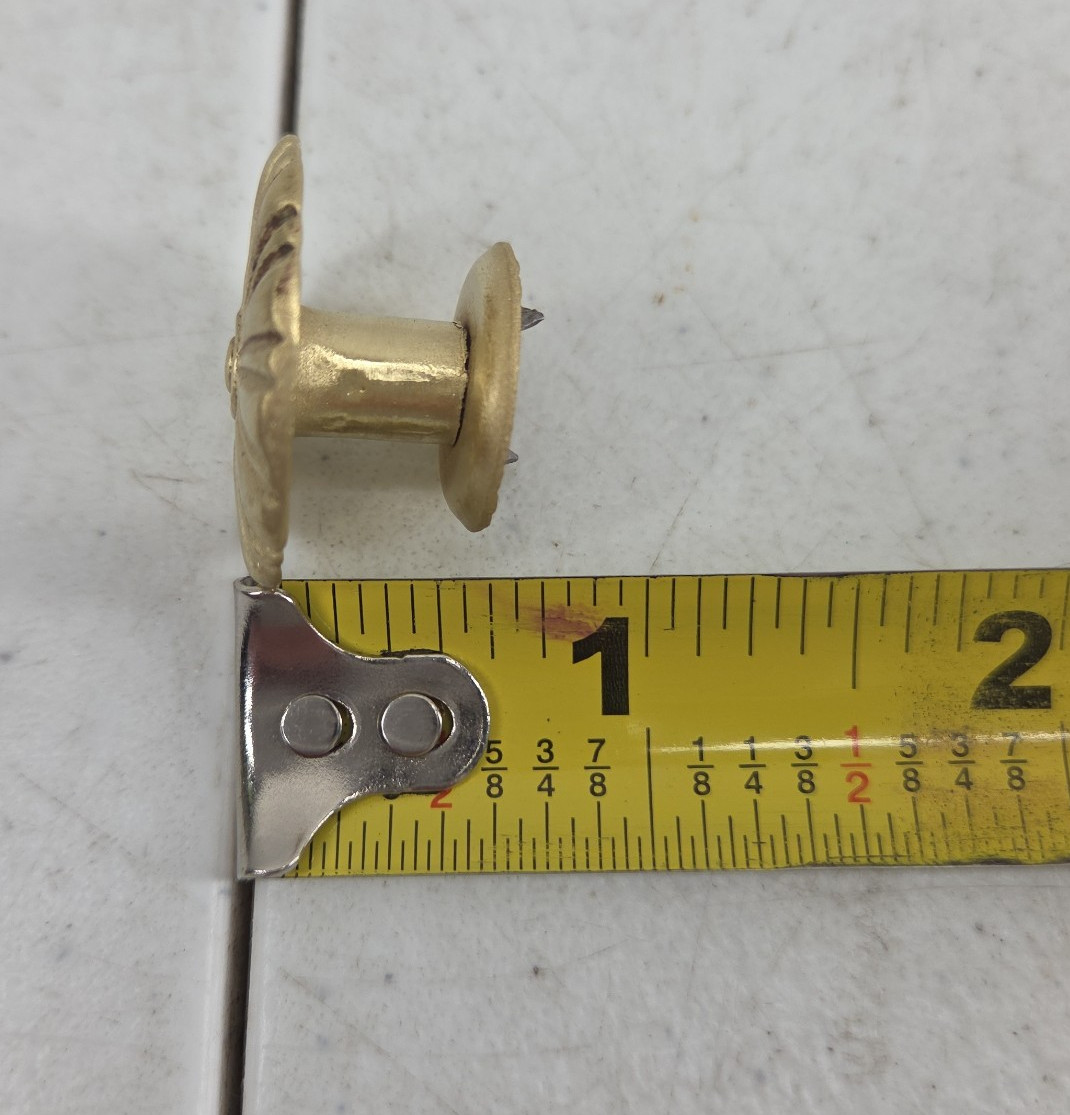 Vintage 4 Brass Drawer Pull Handles Cabinet Cupboard Round Flower Knobs 4091