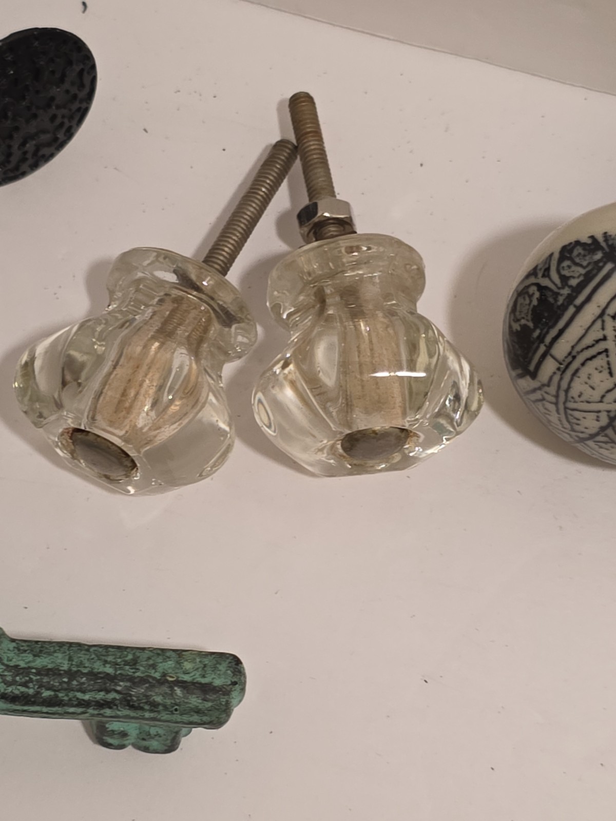 Vintage Lot Of 22 Mixed Drawer Pull Knobs Various Sizes Shapes & Materials