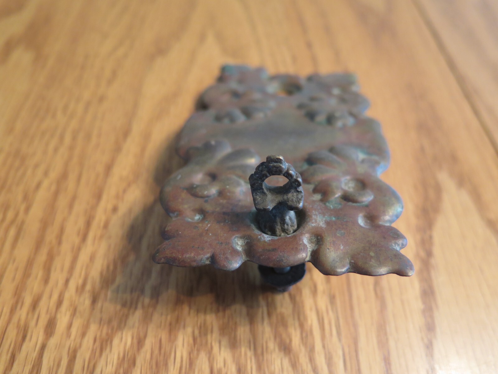 3 Vintage Brass? Dresser Cabinet Drawer Back Plate? Hardware Lightweight Salvage