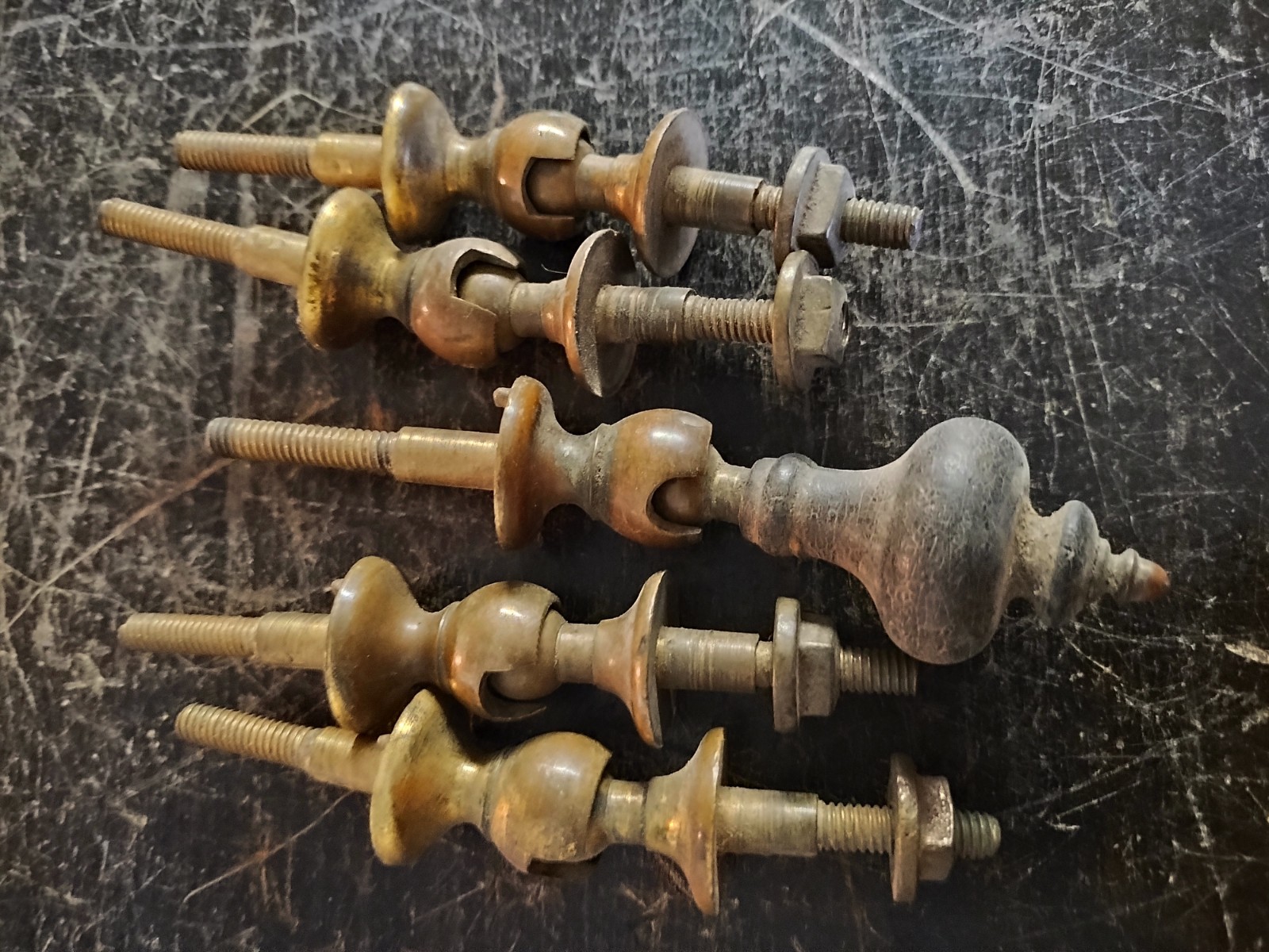 Brass Victorian TEARDROP Dresser Drawer Pulls Hardware Posts