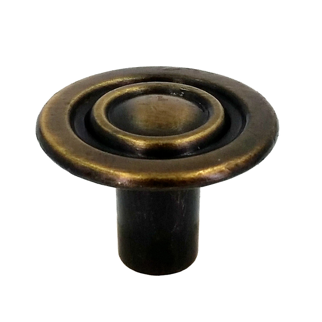 Gold Round Cabinet Knobs – Zinc Diecast – Antique Brass {Lot of 2}