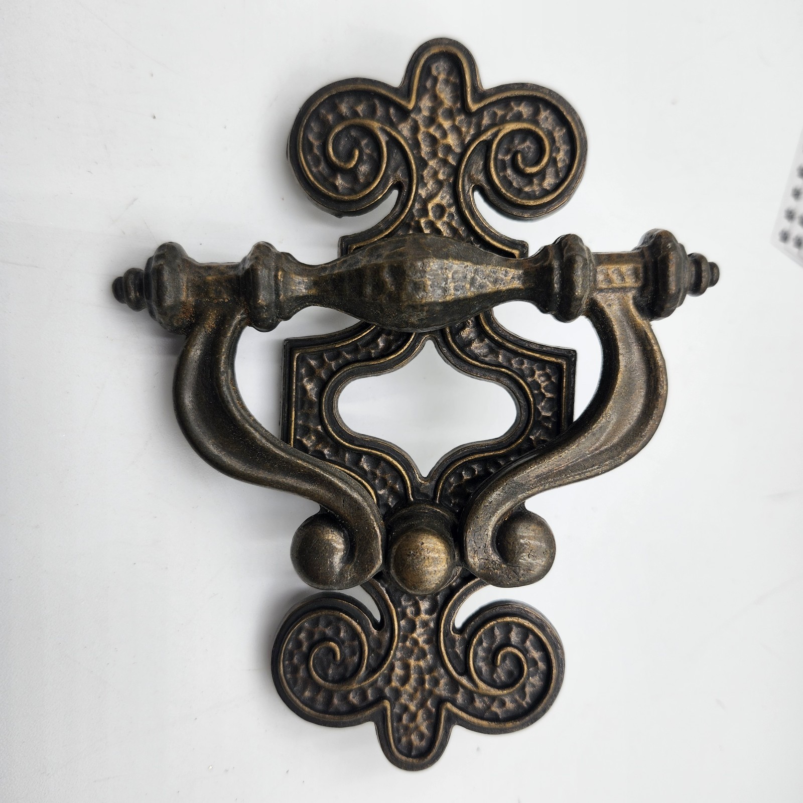 4 Brass Celtic Moorish Drawer Bail Cabinet Door Ring Pull Handle & Backplate