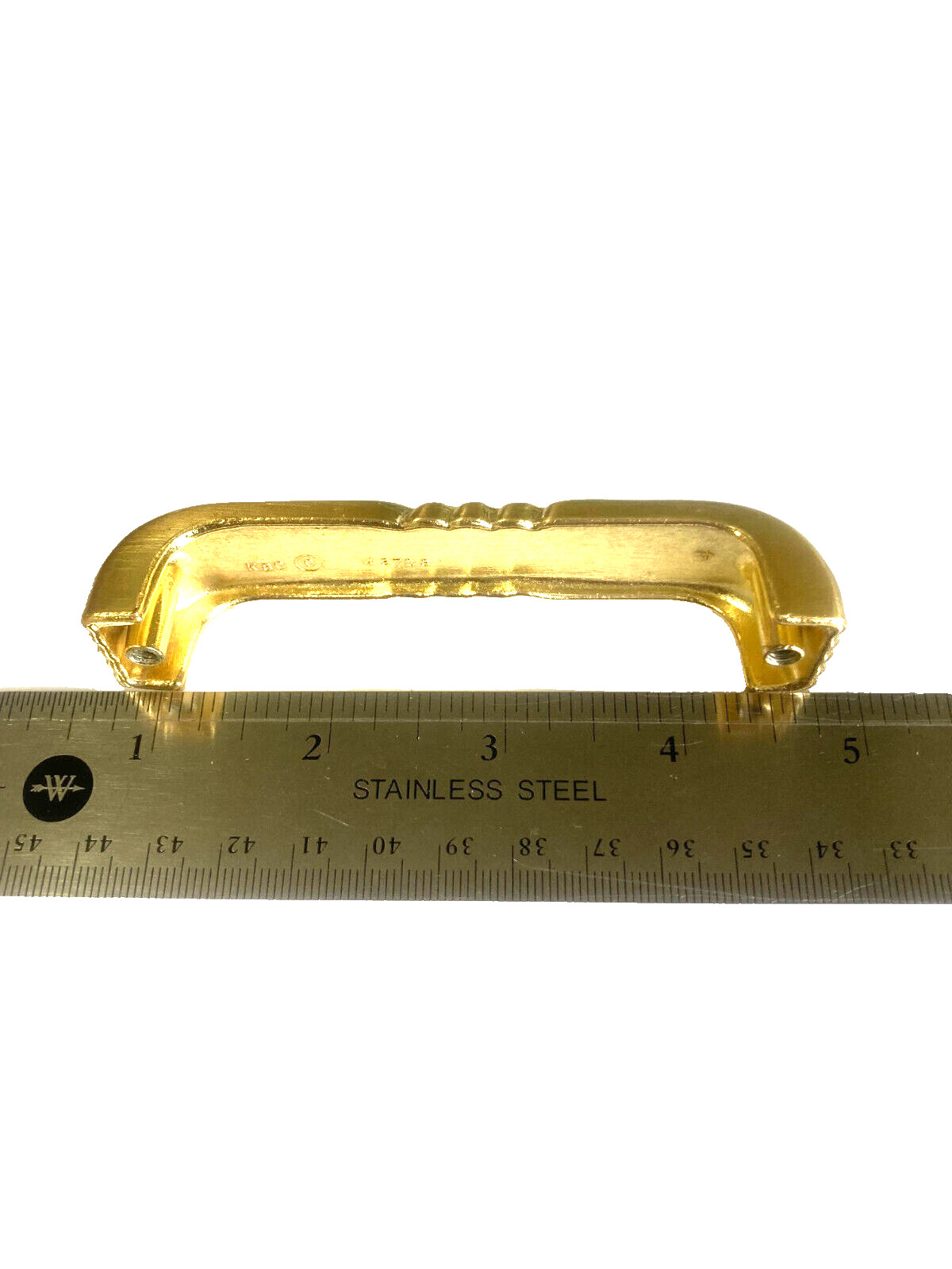 Art Deco Water Fall Ribbed Brass Drawer Pulls 3.5 In. Center