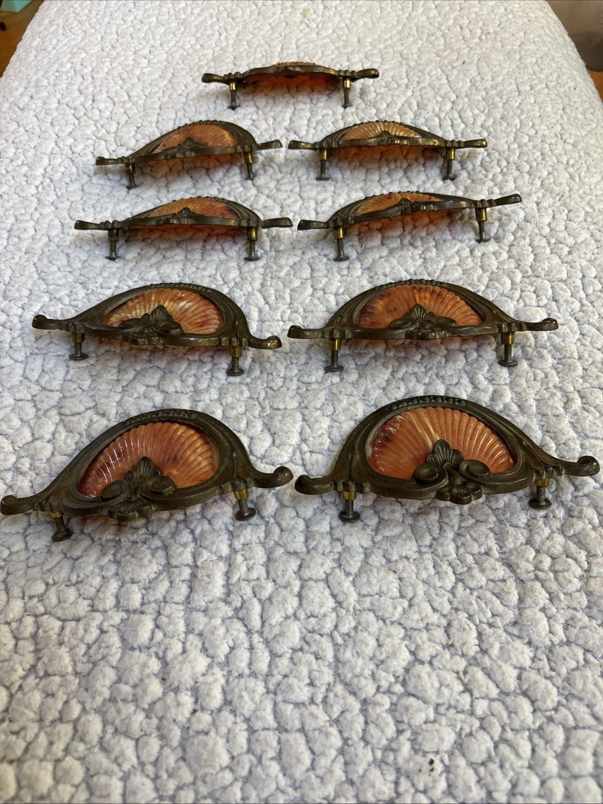 Antique Keeler Brass Co. Bakelite Drawer Pulls Handles Lot Of 9