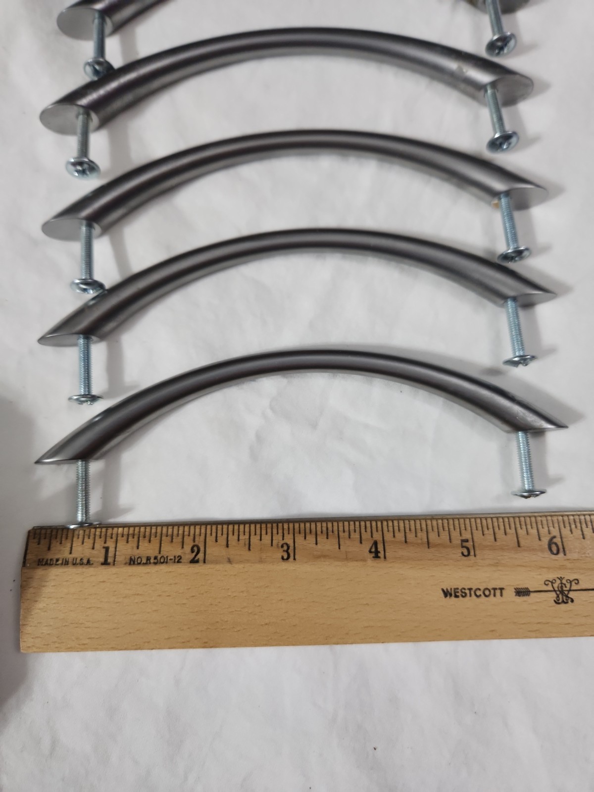 Satin Nickle Large Cupboard Or Drawer Pulls 6″ Modern
