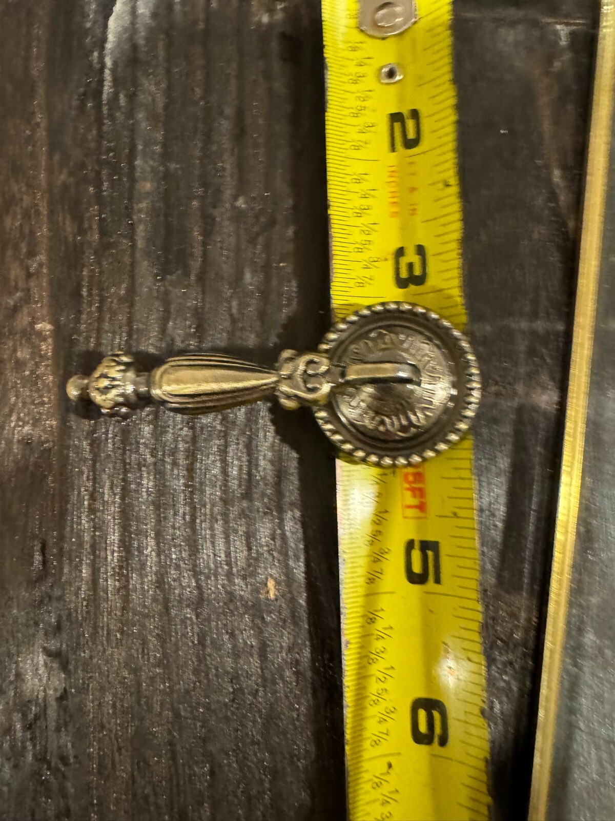 LOT 4: Vtg Antique Brass 2.5″ Teardrop Cabinet Door Furniture Pull Handle Knob