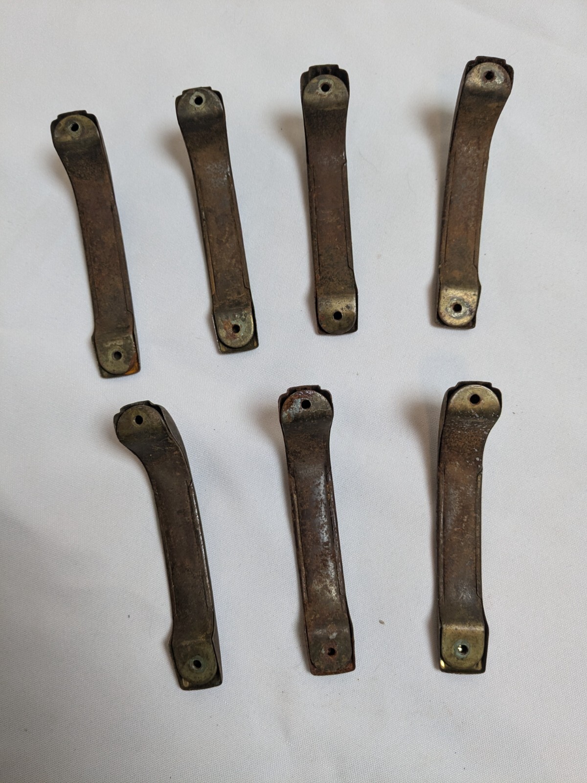 Set (7) 1940’s Amber Bakelite Art Deco Waterfall Drawer Pulls