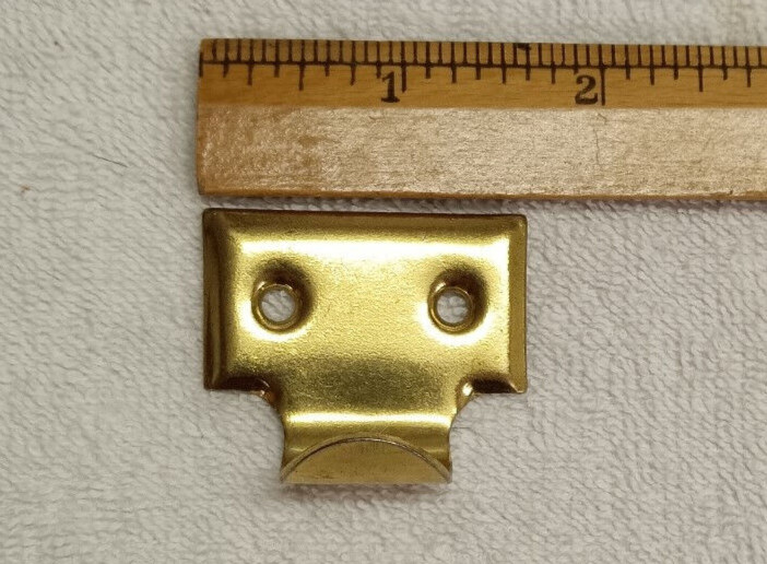 BRASS ICE BOX,BIN, DOOR OR DRAWER CURVED FINGER PULL/LIFT, NEW OLD STOCK,UNUSED