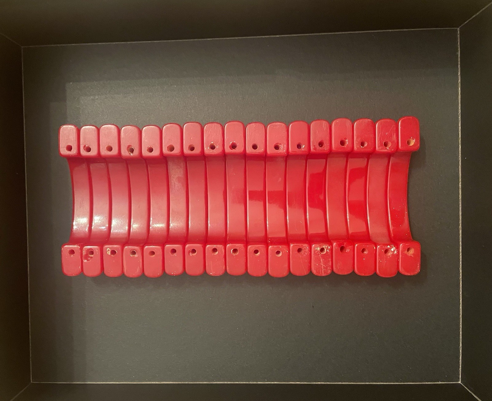 Cherry Red Bakelite Art Deco Drawer Pulls 1930-1940 ~ Rare Set Of 17