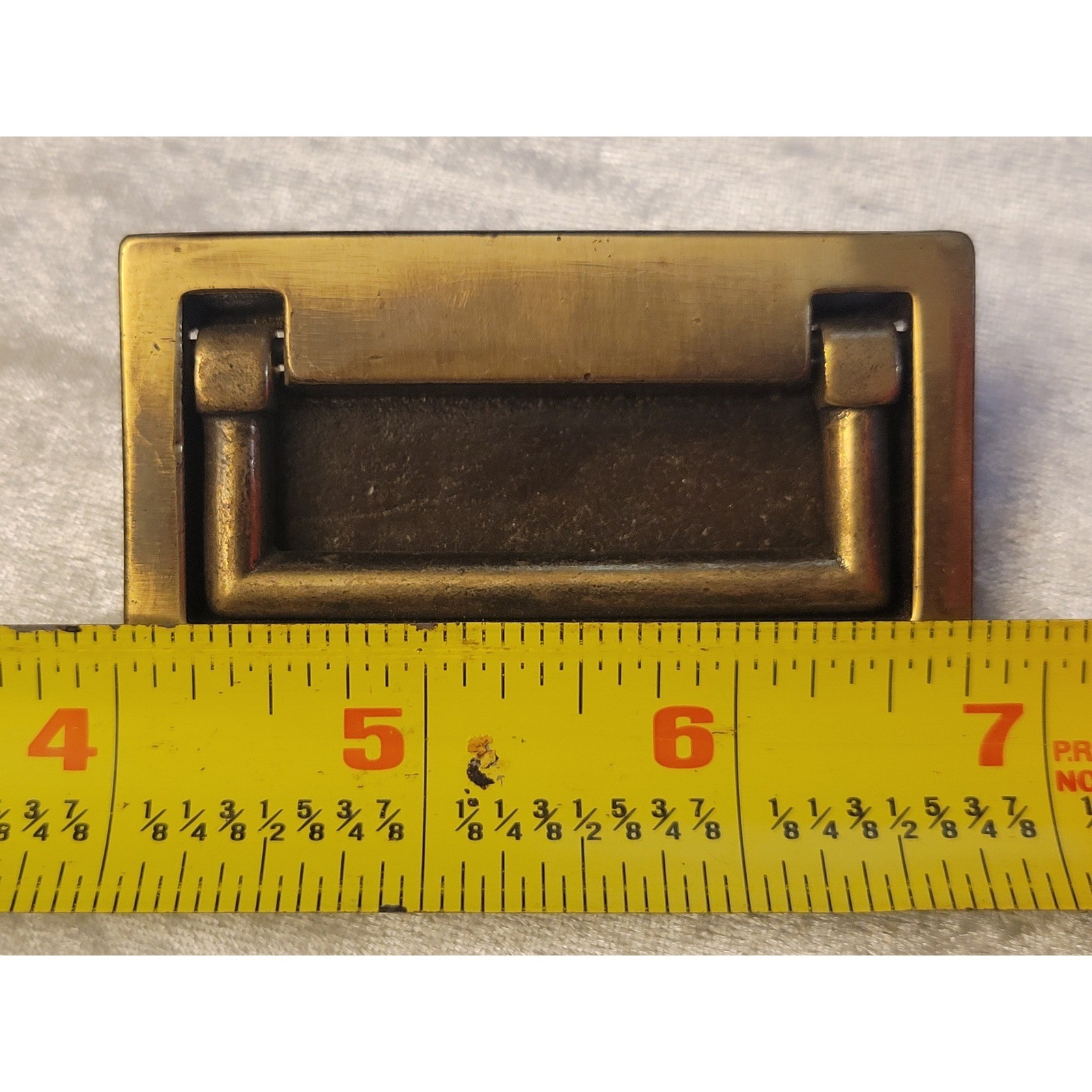 CHC E1022 vtg Flush Mt Drop Bail Drawer Pull Brass recessed Chautauqua hardware