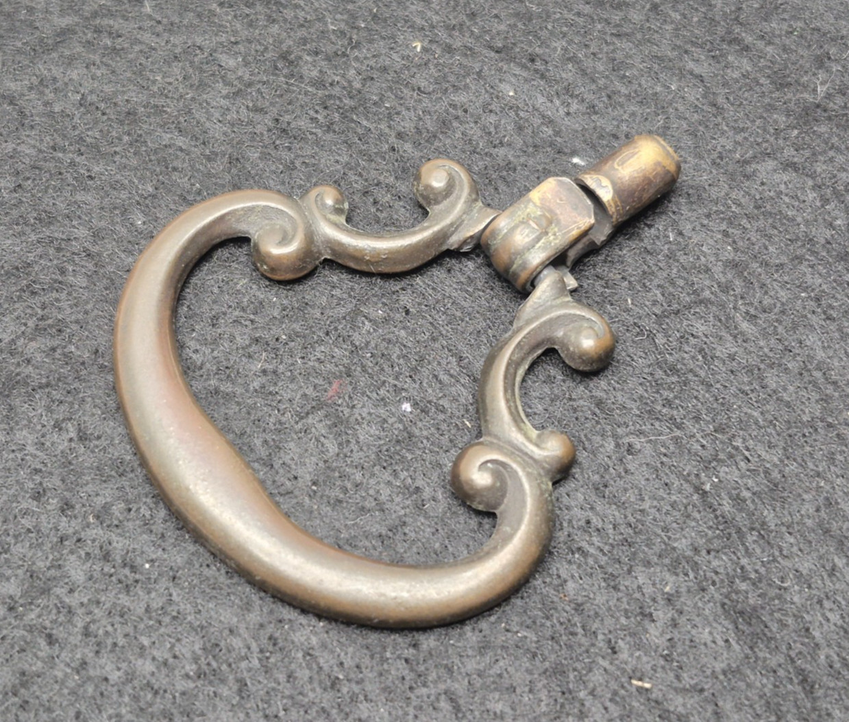 Vintage Antique Ornate Metal Drawer Pull Hardware Drop Ring Knob Bail Furniture