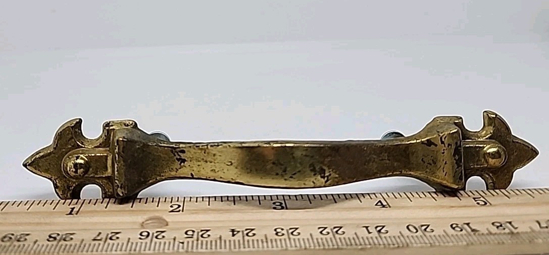 VINTAGE BRASS look finish metal DRAWER HANDLES with screws