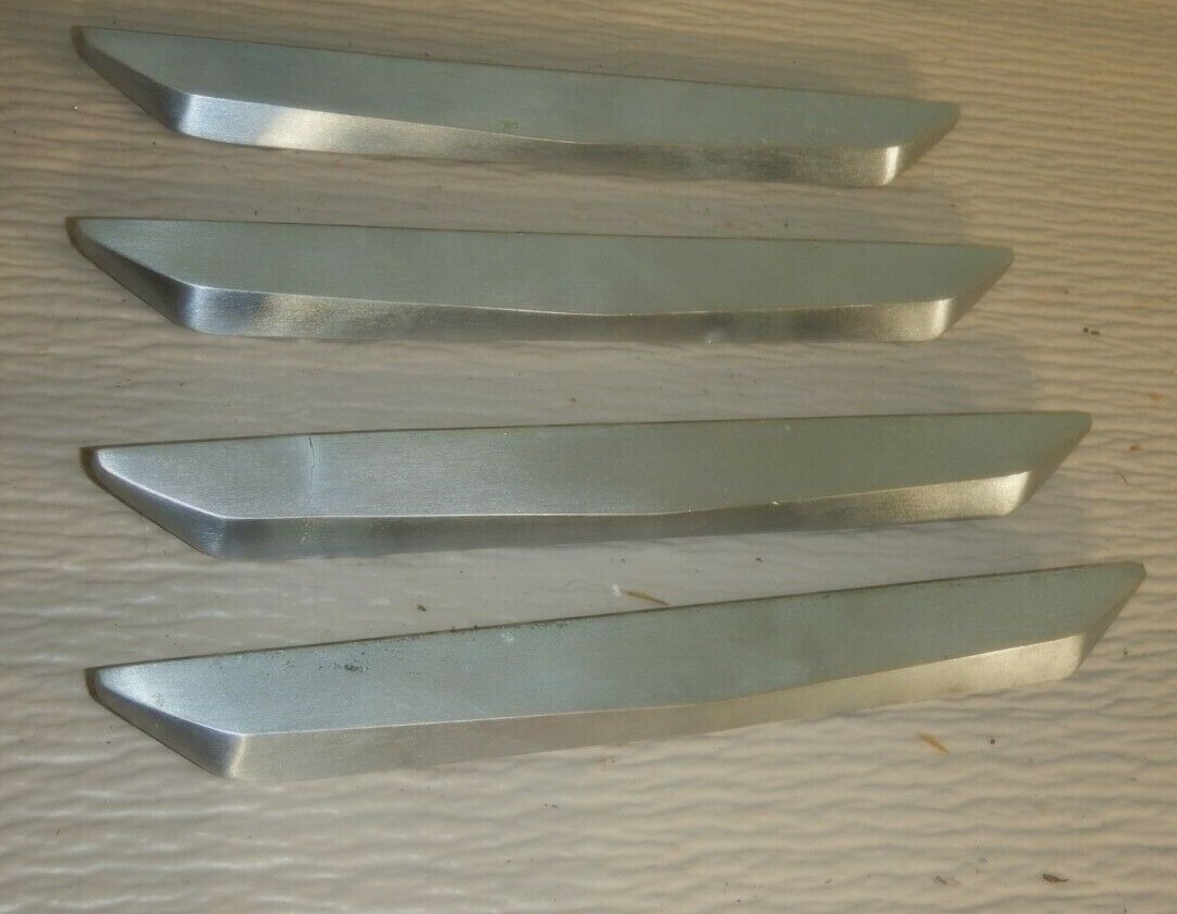 Set 4 Vintage Metal 7″ wide Drawer Pulls Stainless steel 4″ Center mount