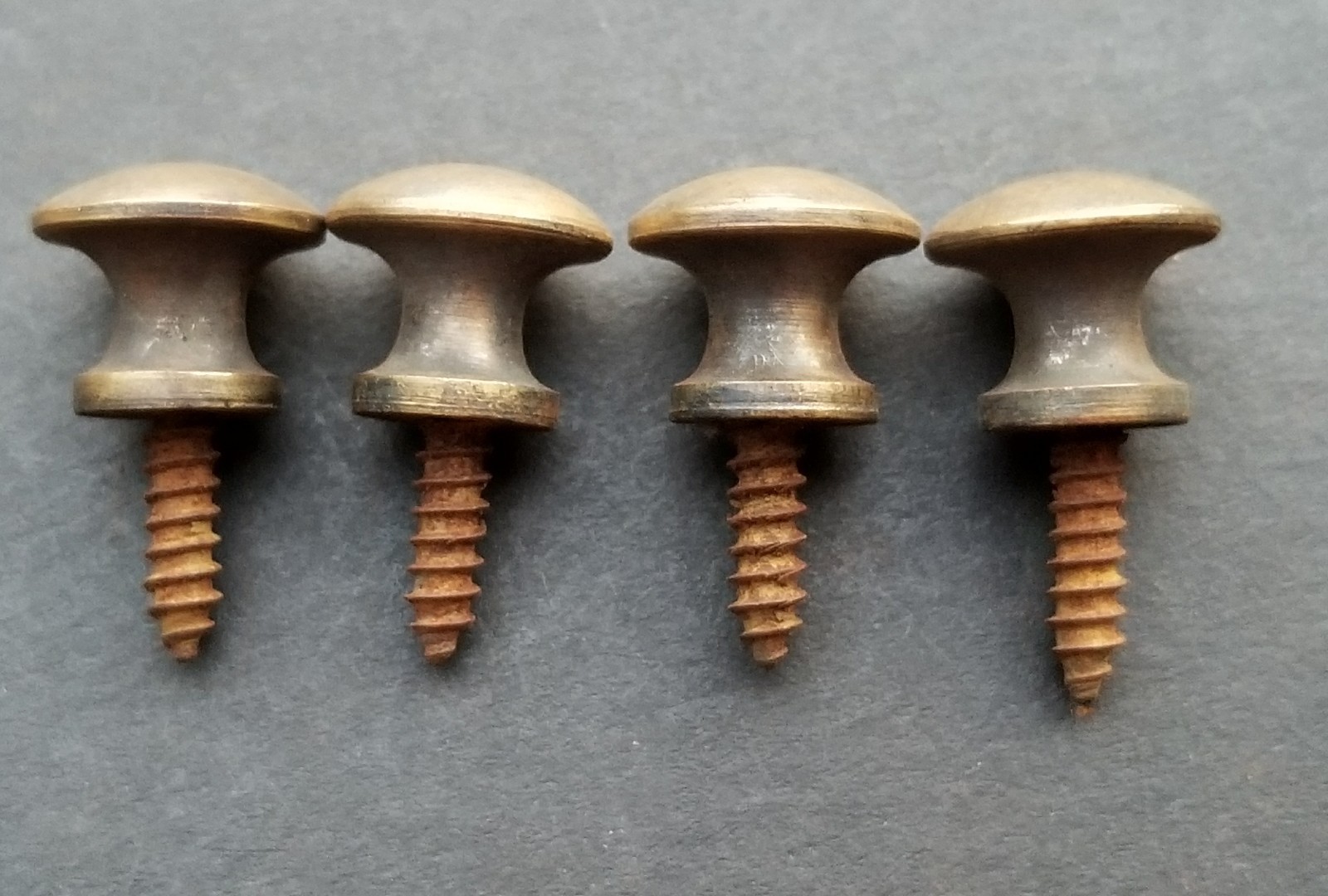 4 Solid Brass VERY SMALL Stacking Barrister Bookcase 7/16″ Knobs drawer Pulls #K