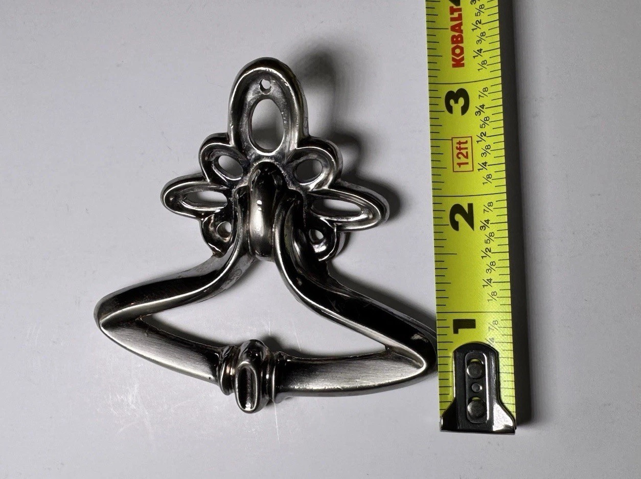 Amerock Drop Bail Knocker Drawer Handles Pull Brushed Silver Tone Metal VTG
